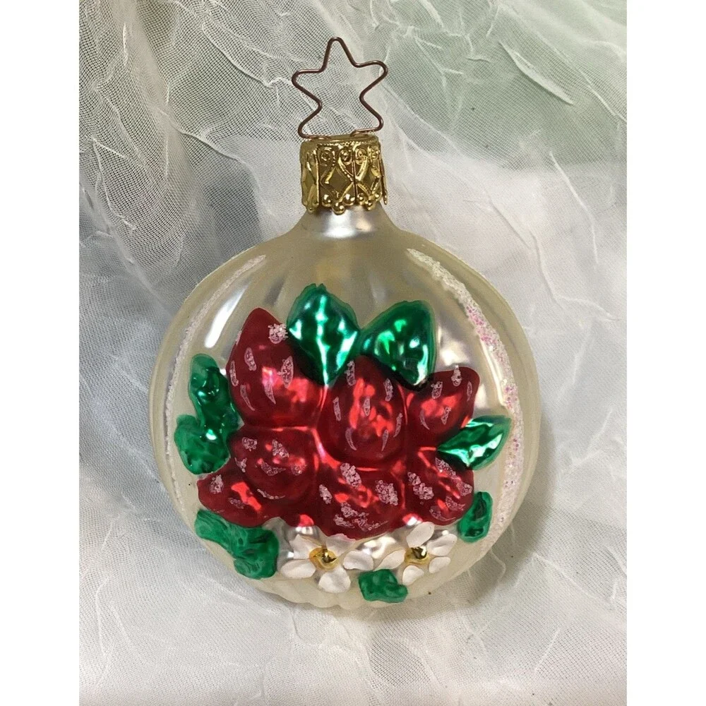 Hand Painted Fruit Glass Inge-glas German Old World Style Christmas Decoration